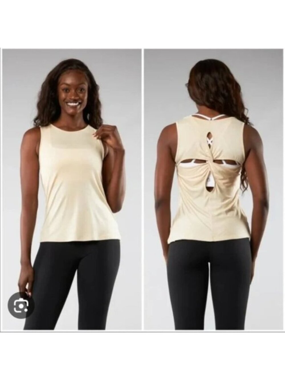 BuffBunny Sand Dollar Cut Out Back Tank Top Twisted Sleeveless